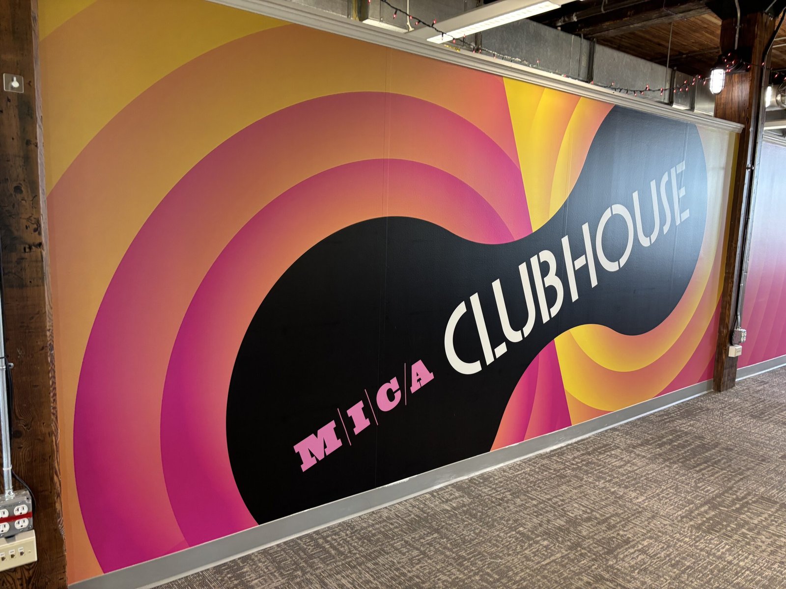 MICA Clubhouse colorful retro wall mural