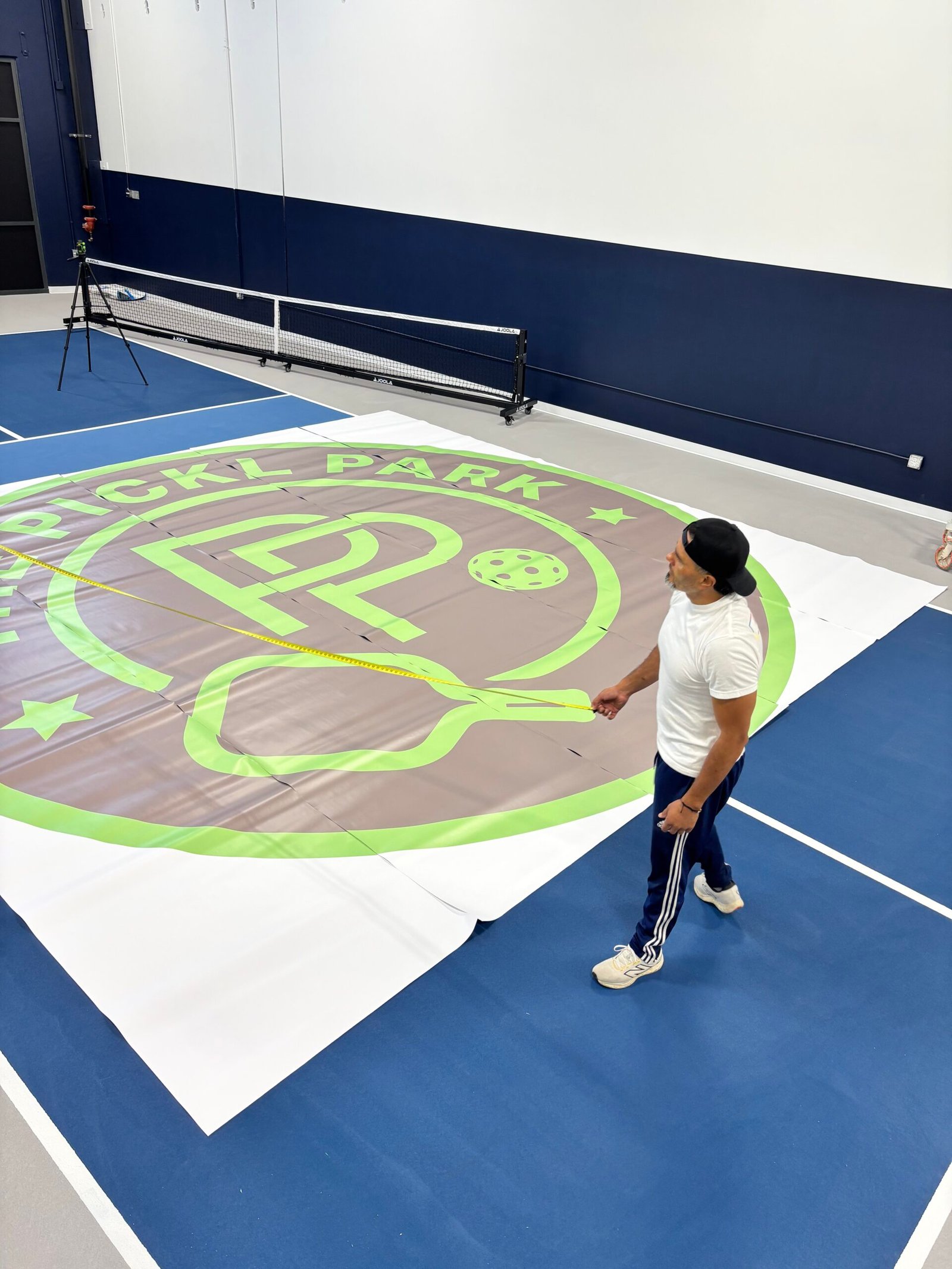 Pickle Park large-format floor graphic before installation